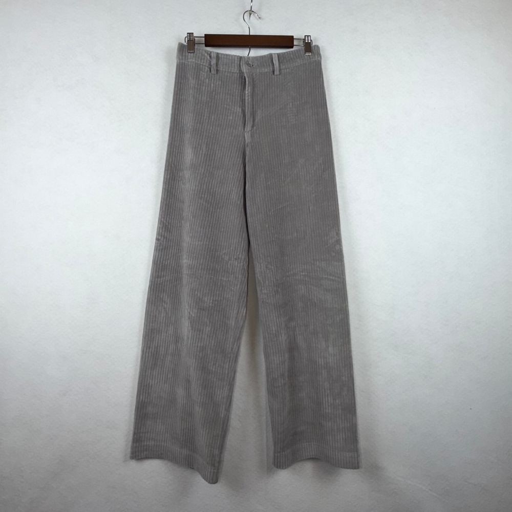 Philosophy Republic Corduroy Pants Womens Medium Gray Wide Leg High Waist Retro